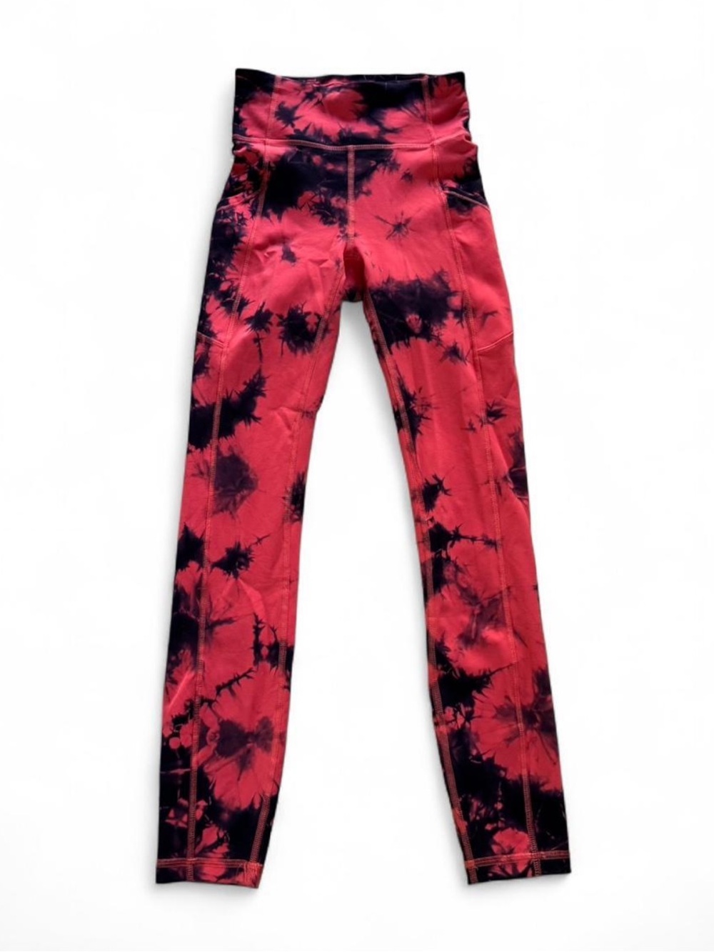 lululemon athletica Red and Black Tie-Dye High-Rise Cropped Leggings